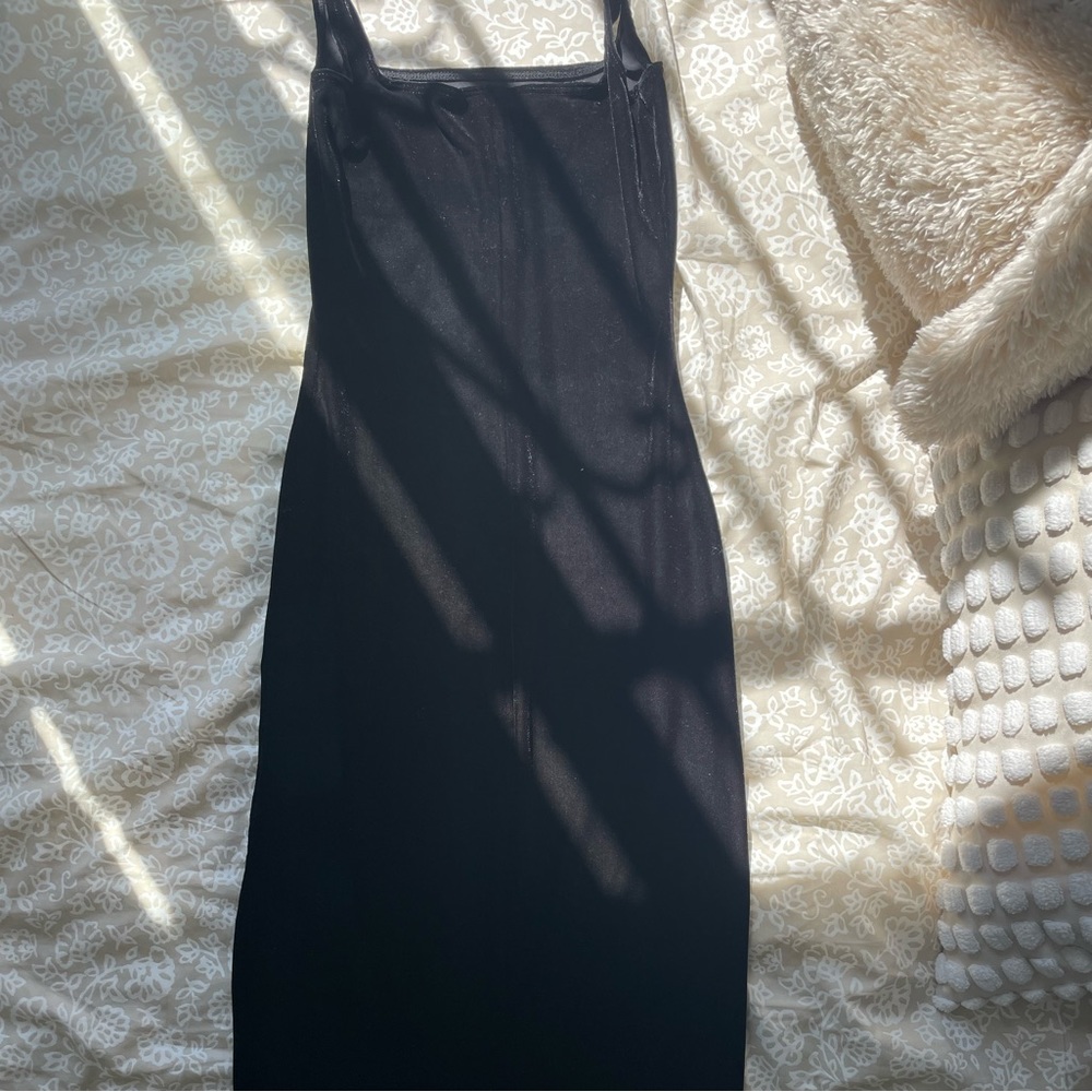 velvet body-con dress